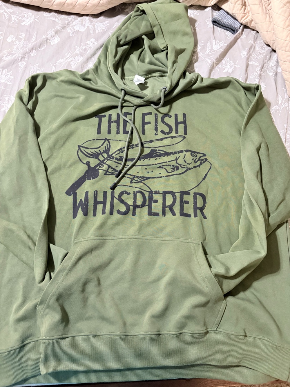 The Fish Whisperer Olive Green Hoodie - Unbranded